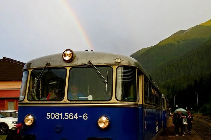Am Bahnhof Erzberg leuchtete ein weiterer Regenbogen über dem Reichenstein auf.
