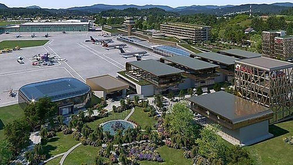 So soll der Flughafen Klagenfurt aussehen, geht es nach den Plänen von Mehrheitseigentümer Lilihill 