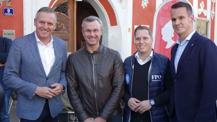 FP Politiker Mario Kunasek, Norbert Hofer, Marco Triller und Stefan Hermann (v.l.)   