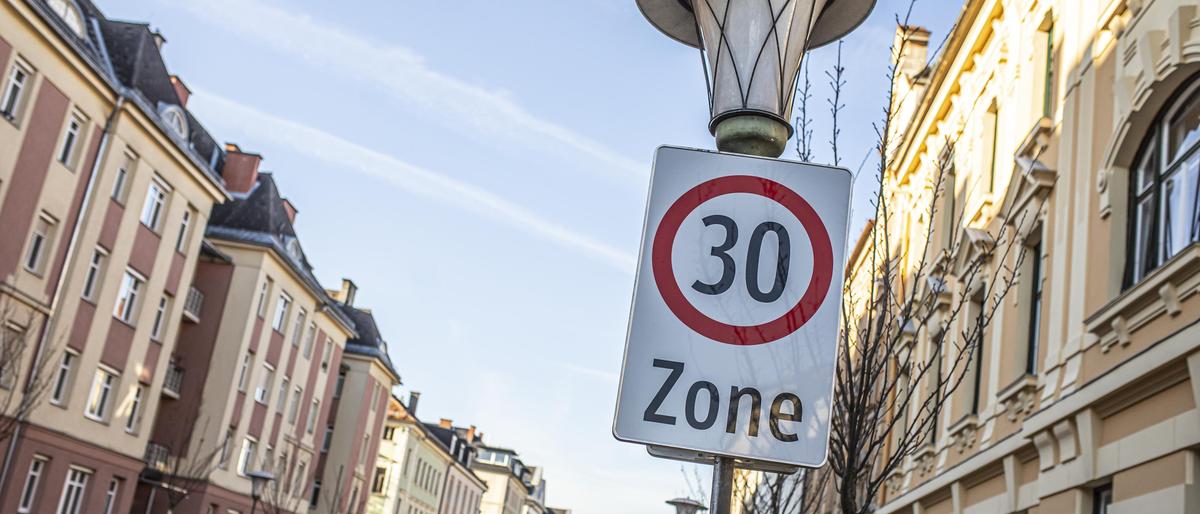 30er-Zone in der Sterneckstraße in Klagenfurt