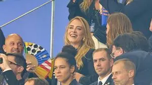 Singer Adele celebrate the victory after the semi final match NETHERLANDS - ENGLAND 1-2 of the UEFA European Championships 2024 on Jul 10, 2024 in Dortmund, Germany.