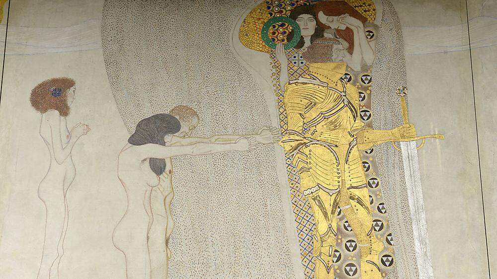 Weltberühmt: Gustav Klimts Beethovenfries (Ausschnitt)