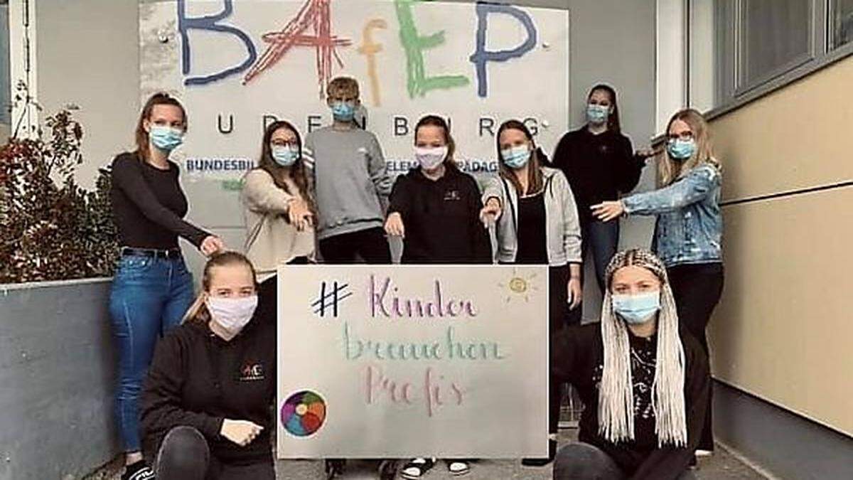 Unter dem Motto &quot;Kinder brauchen Profis&quot; wollen sich die Bafep-Schüler Gehör verschaffen