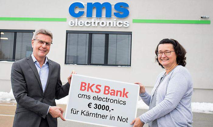 cms electronics zählt zu den treuesten Unterstützern von "Kärntner in Not": auch heuer wurden 3000 Euro gespendet