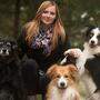 Jacqueline Weiß mit Mischling &quot;Lilly&quot; und den Border Collies &quot;Eanna&quot; und &quot;WiFi&quot;