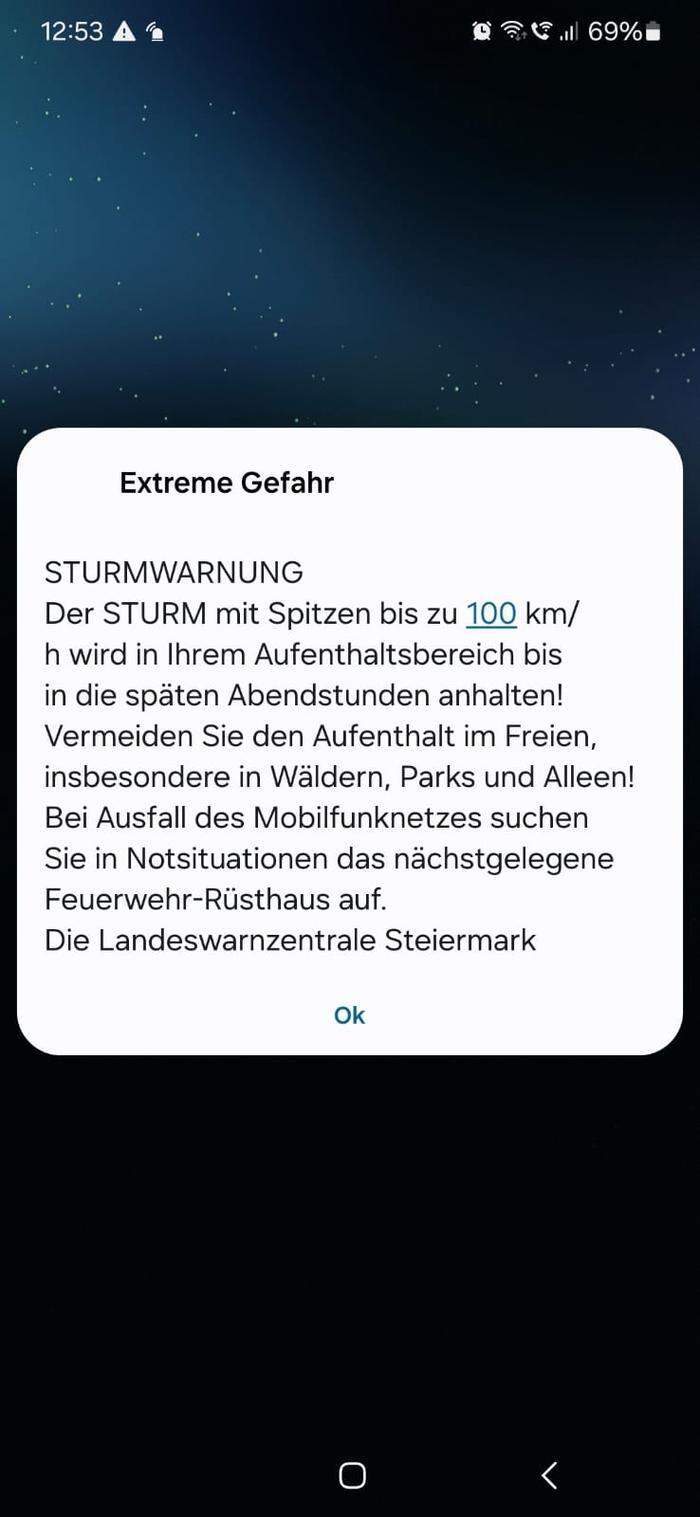 Erste Warn-SMS sind verschickt worden