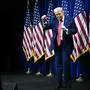 TOPSHOT - US President Donald Trump does a little dance after he delivered remarks at the House Republican Party (GOP) member retreat at the Kennedy Center in Washington, DC, on January 6, 2026. (Photo by Mandel NGAN / AFP)