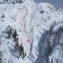 In diesem Steilhang riss am Donnerstag eine Lawine zwei Skiläufer mit