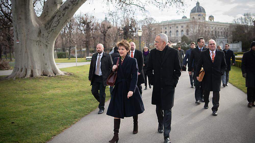 Bundespräsident Alexander Van der Bellen und Schweizer Bundespräsidentin Simonetta Sommaruga in Wien