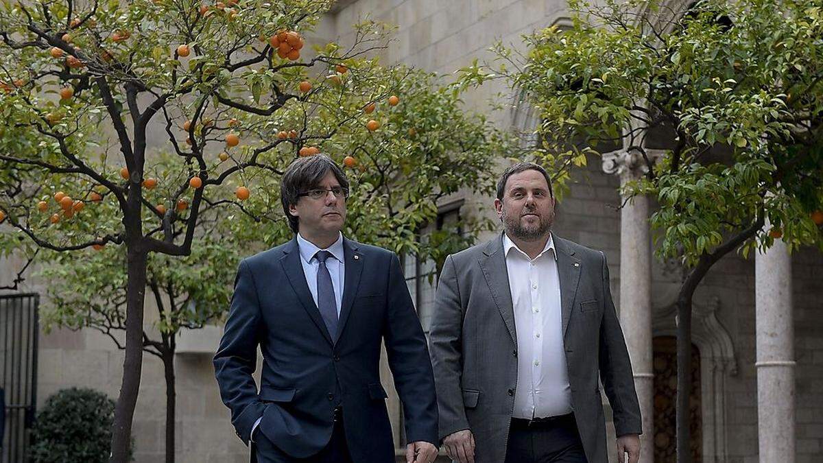 Puigdemont und Junqueras (rechts)