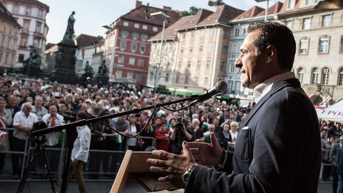 Strache kam zur Wahlkampfschlussveranstaltung nach Graz