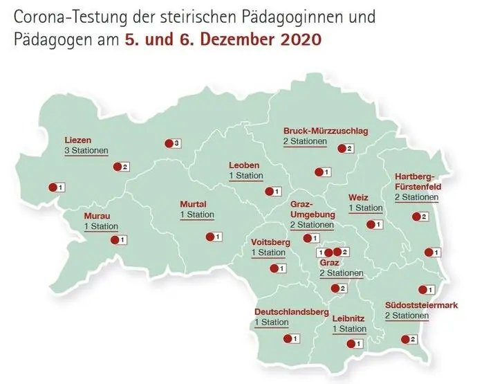 Die steirischen Teststationen
