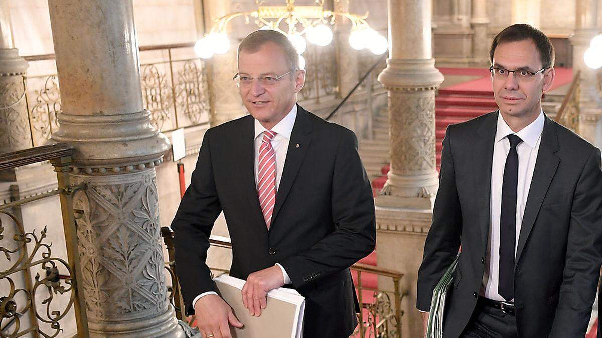 Vorarlbergs Landeshauptmann Markus Wallner (r.) und Oberösterreichs Landeshauptmann Thomas Stelzer 