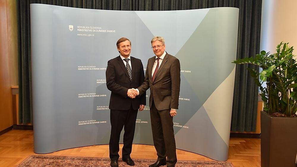 Wollen den Dialog fortsetzen: Minister Erjavec und LH Kaiser