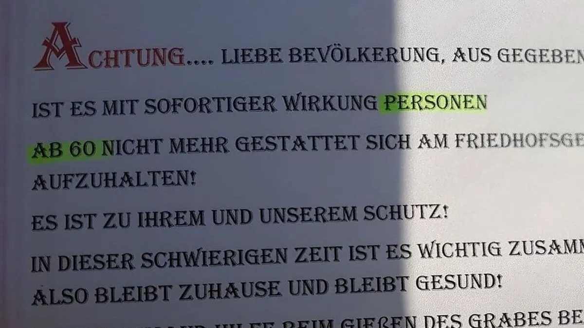 Der Zettel – Stein des Anstosses – wurde inzwischen wieder entfernt 