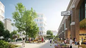 Als grüne Spitzenkandidatin zog Vizebürgermeisterin Judith Schwentner mit solchen Renderings zum Rösselmühl-Quartier in den Wahlkampf