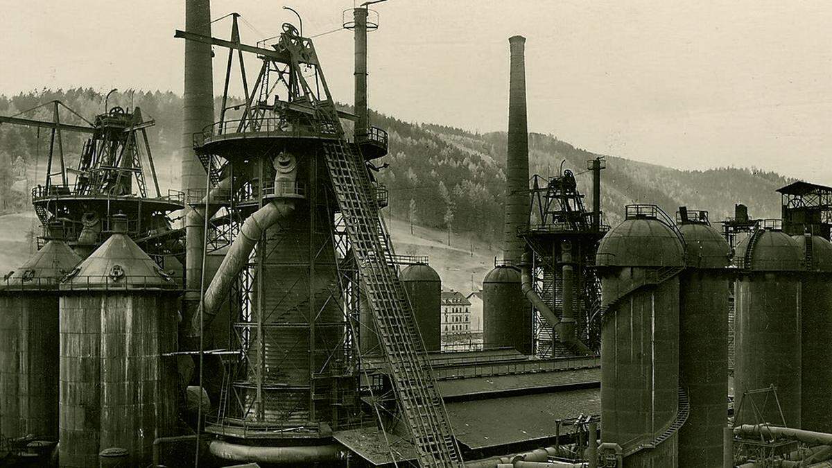 Hochofenanlagen in Leoben-Donawitz im Jahr 1927