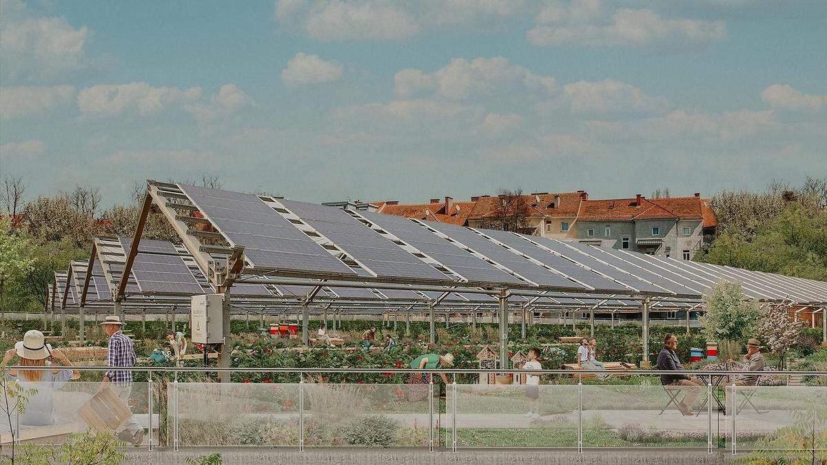 Der &quot;Sonnengarten Jakomini&quot; soll am Dach der dann neuen Straßenbahn-Remise wachsen