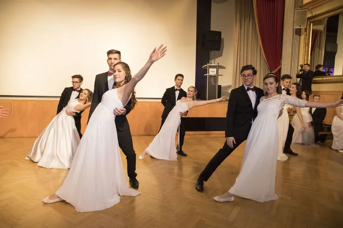 Bei der stilvollen Polonaise sorgten die Maturantinnen und Maturanten ... 