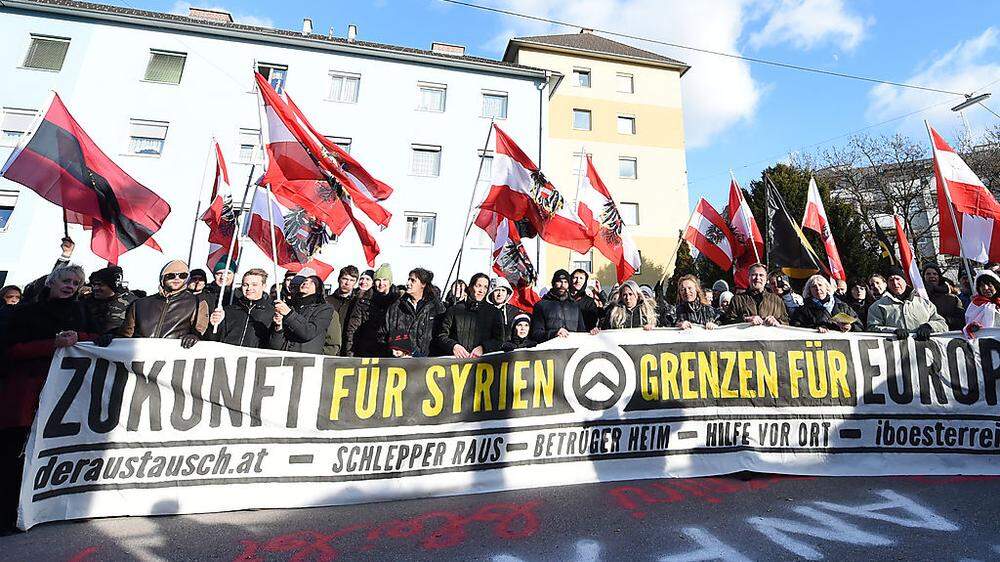 Demo der "Identitären" in Graz