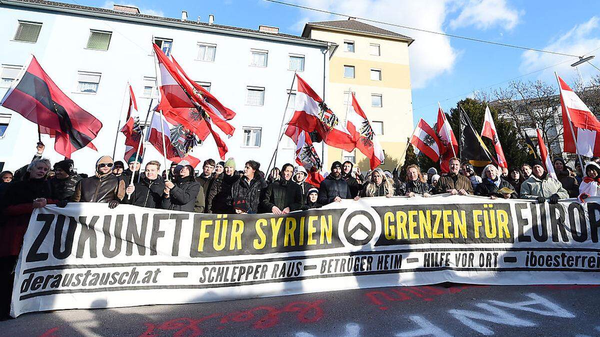 Demo der "Identitären" in Graz