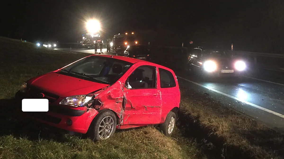 Der beschädigte Pkw