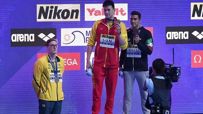 Mack Horton (links) übte Protest an Goldmedaillen-Gewinner Sun Yang