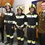 Bei der Wehrversammlung in St. Peter-Freienstein wurden mit Lukas Bole, Thomas Hold und Mathias Rainer drei neue Feuerwehrmänner angelobt