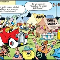 Donald Duck und seine Neffen rollen auf das Festival-Gelände des Quacken-Open-Air