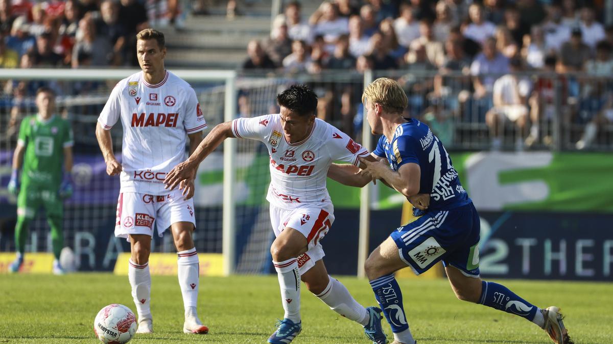 Atsushi Zaizen erzielt das GAK-Tor in Hartberg