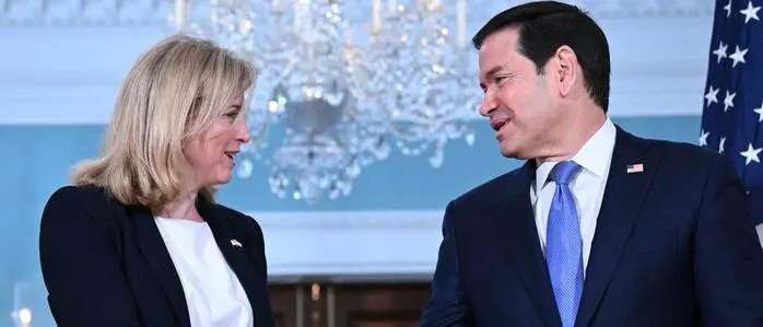 Neos-Außenministerin Beate Meinl-Reisinger mit US-Amtskollegen Marco Rubio