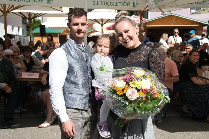 Mit dabei war natürlich auch Töchterchen Mia und deren Papa.