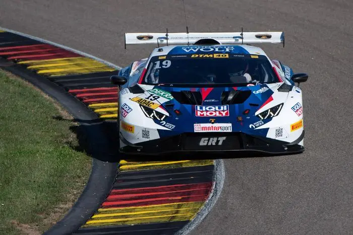 Luca Engstler Deutschland, GRT Grasser Racing Team, Lamborghini Huracan GT3 Evo II, 19, GER, DTM Sachsenring, Runde 6, Freies Training, 07.09.2024 GER, DTM Sachsenring, Runde 6, Freies Training, 07.09.2024 Oberlungwitz *** Luca Engstler Germany, GRT Grasser Racing Team, Lamborghini Huracan GT3 Evo II, 19 , GER, DTM Sachsenring, Round 6, Free Practice, 07 09 2024 GER, DTM Sachsenring, Round 6, Free Practice, 07 09 2024 Oberlungwitz Copyright: xEibner-Pressefoto/Memmlerx EP_MMR