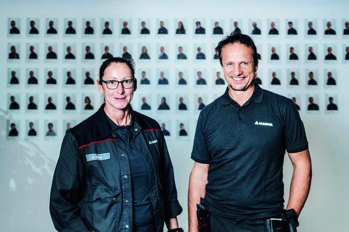 Legenden der G-Klasse: Andrea Maier (Qualitätssicherung) und Gerhard Rappold (Teamleiter, Chassisbereich) sind zwei der „Legenden“, die hier gar „nicht mehr wegwollen“