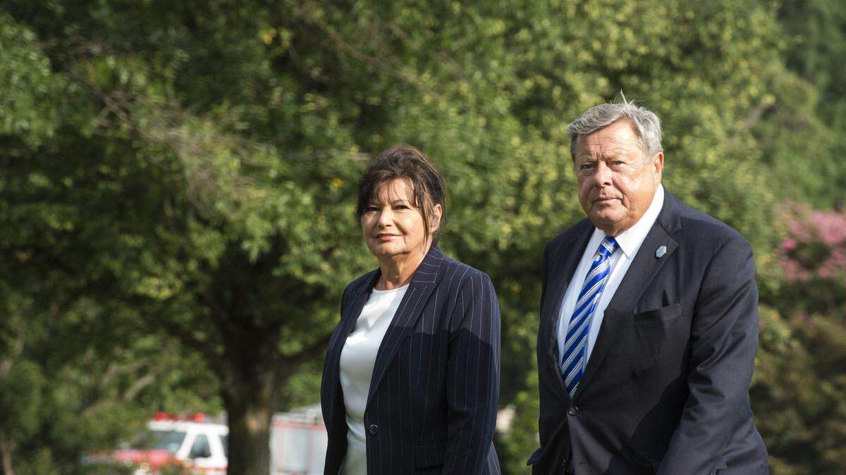 Amalija Knavs und ihr Mann Viktor bei einem Besuch im Weißen Haus 