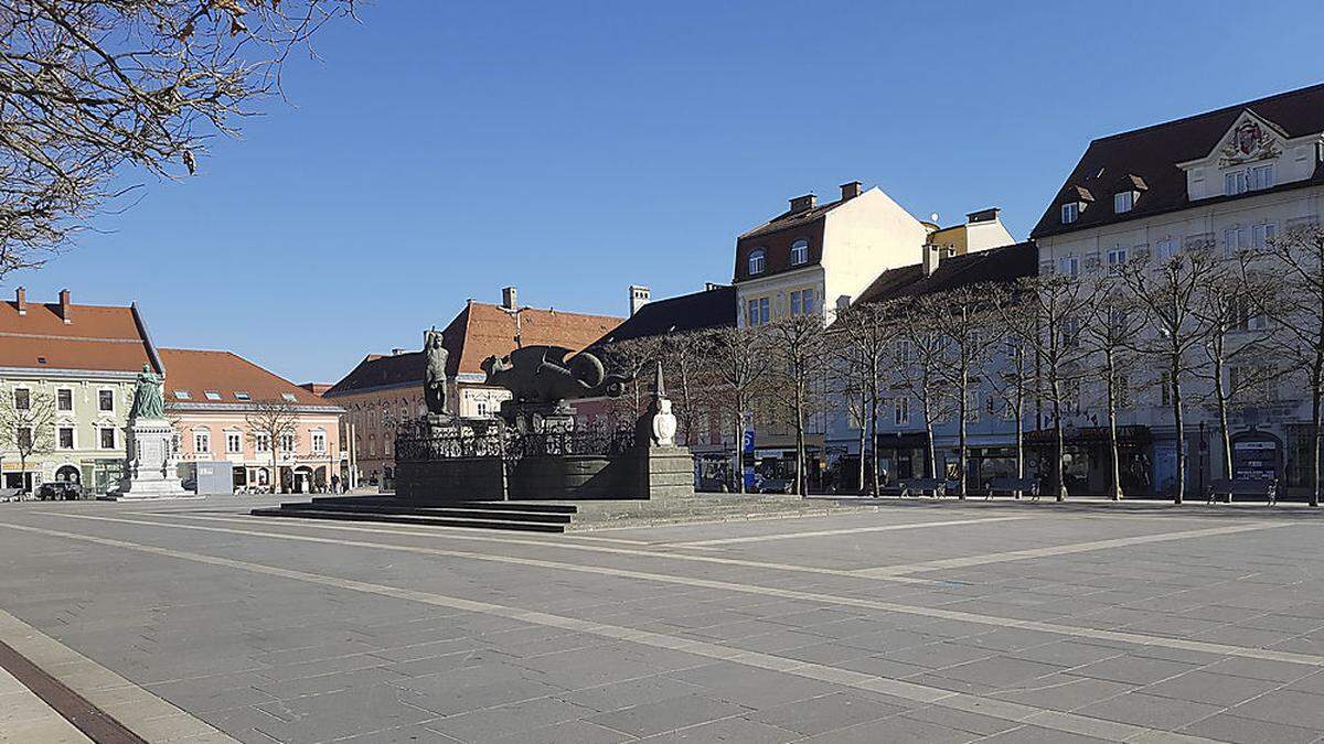 Nicht überall war es so leer wie auf dem Neuen Platz in Klagenfurt  - leider