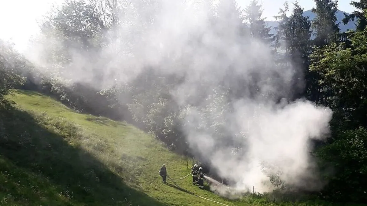 In Passail kam es an einem Waldrand zu einem Brand