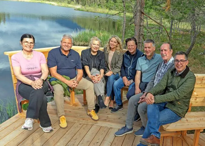 Landesrätin Marika Lagger-Pöllinger, Bürgermeister Gerhard Köfer, Vizebürgermeisterin Angelika Hinteregger, Gemeinderätin Evelyn Köfer, Vizebürgermeister Willi Koch, Stadtrat Andreas Unterrieder, Gemeinderat Albert Lagger und Stadtrat Christoph Staudacher 