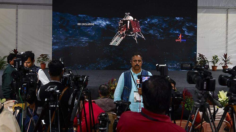 Die Raumsonde Chandrayaan-2 sollte am Samstag auf dem Südpol des Erdtrabanten landen