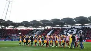GRAZ,AUSTRIA,03.APR.19 - SOCCER - UNIQA OEFB Cup, semifinal, GAK 1902 vs Red Bull Salzburg. Image shows  both teams.
Photo: GEPA pictures/ Patrick Leuk