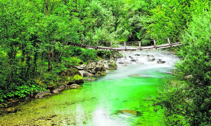 Der Fluss Savinja, der dem Tal seinen Namen gibt