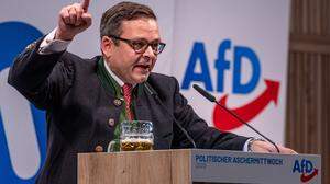 Im Februar trat Grosz beim politischen Aschermittwoch der AfD in Erscheinung