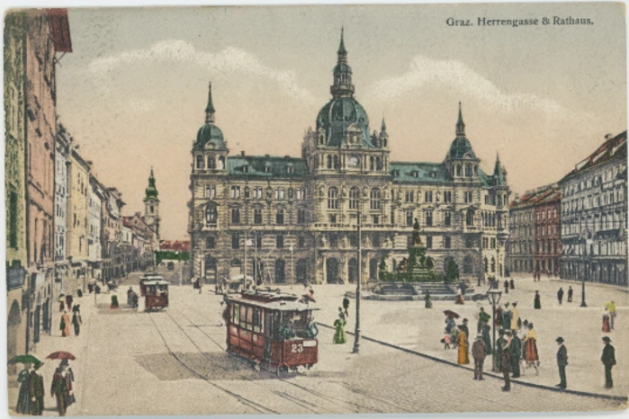 Das Rathaus und der Hauptplatz "Dein Graz, die große Stadtausstellung, richtet sich an alle Grazerinnen und Grazer und an alle, die Interesse an der Stadt mit den vielen Attributen haben. Schließlich versteht sie sich als ein Geschenk für Prof. Kubinzky, der 2020 seinen 80. Geburtstag feiert", schließt das Museum für Geschichte in seinem Ausstellungstext.