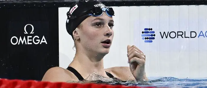 Summer McIntosh bei einem Meeting in Vancouver - jetzt verbesserte sie in Kanada drei Weltrekorde in fünf Tagen