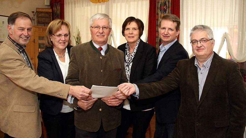 Von links: Othmar Gönitzer, Primus, Probst, Schafranek, Radl und Siegfried Gönitzer