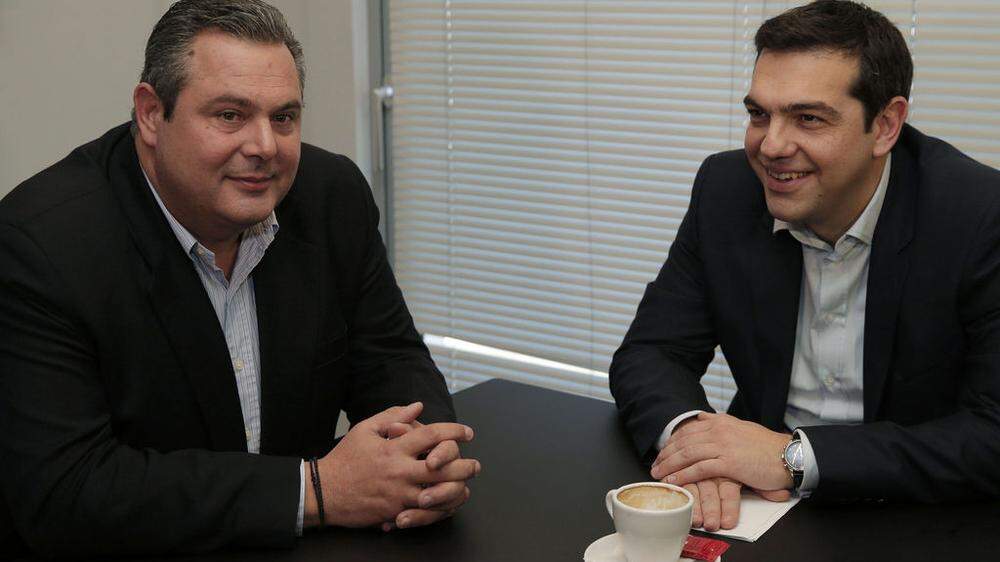 ANEL-Chef Kammenos mit Syriza-Chef Tsipras