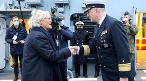 Marinechef Schönbach mit der deutschen Verteidigungsministerin Christine Lambrecht
