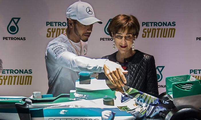 Viviane Senna mit Lewis Hamilton