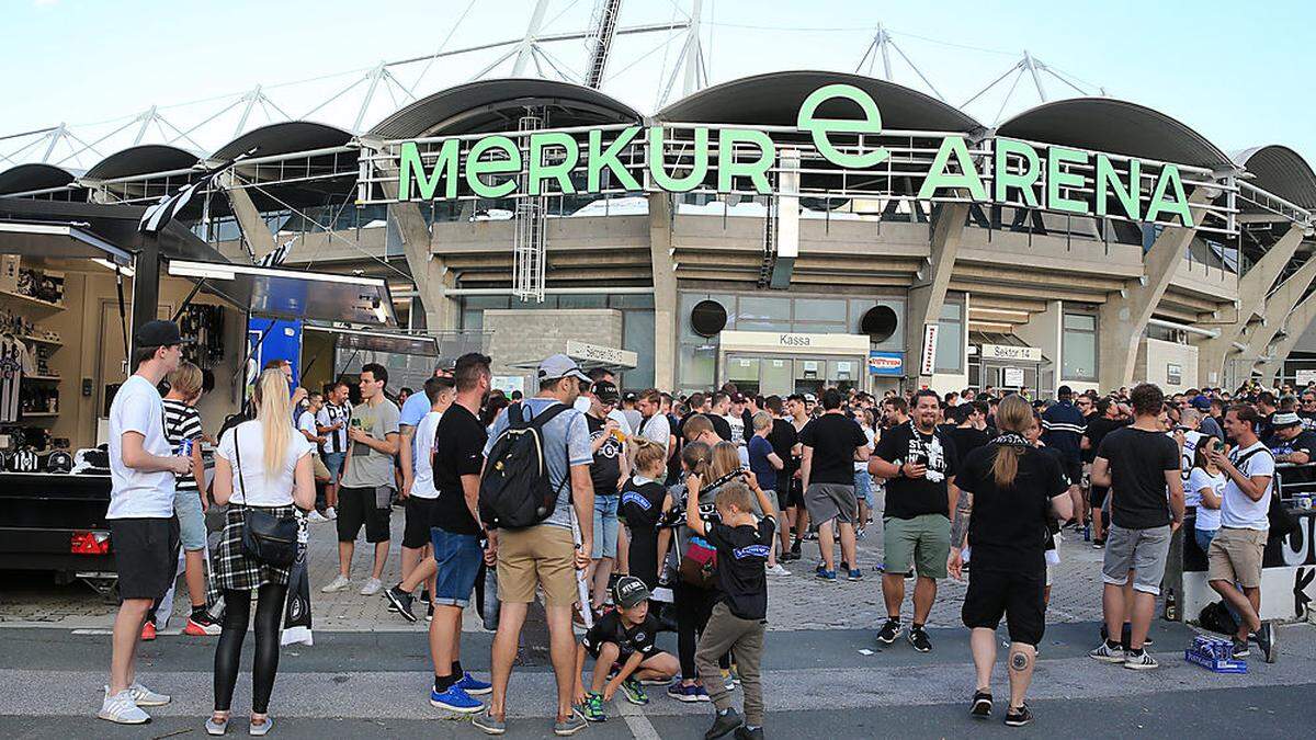Von 14 biss 22 Uhr gilt ein Sicherheitsbereich rund um die Merkur Arena, wo heute der SK Rapid auf den SK Stum trifft