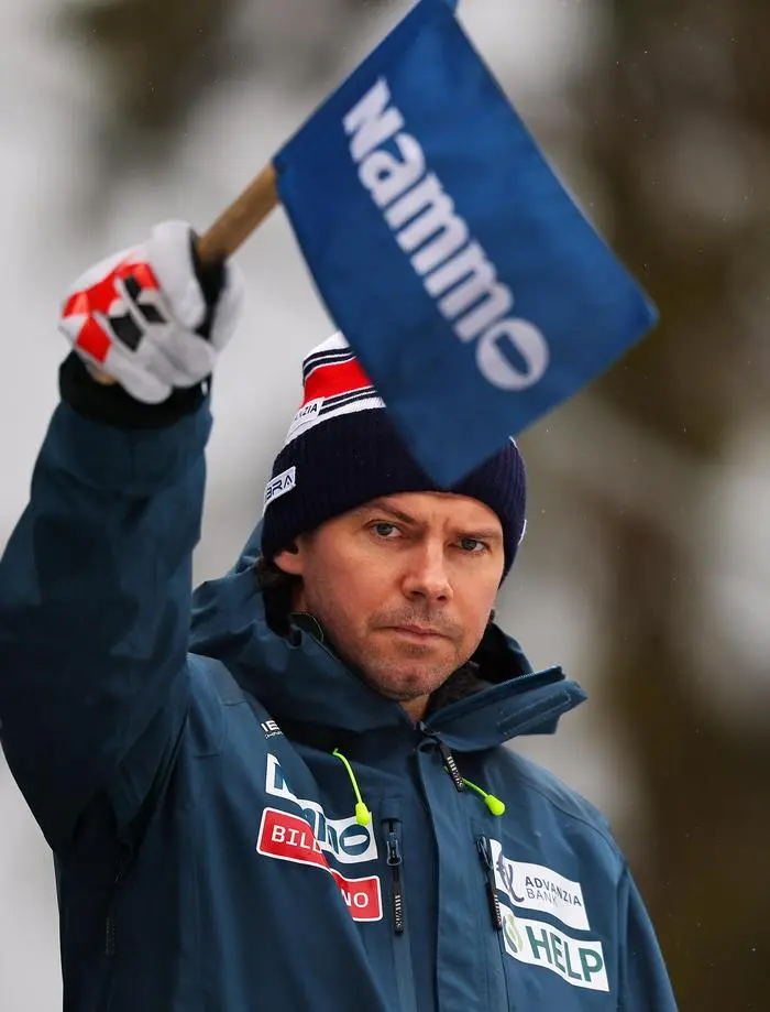 TRONDHEIM,NORWAY,02.MAR.25 - NORDIC SKIING, SKI JUMPING - FIS Nordic World Ski Championships, normal hill, men. Image shows head coach Magnus Brevig (NOR). Photo: GEPA pictures/ Thomas Bachun